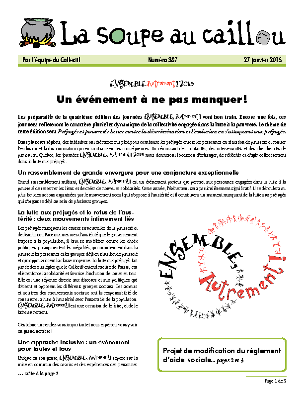 ENSEMBLE Autrement! 2015 : Un événement à ne pas manquer !