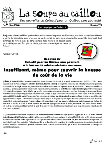 Hausse du salaire minimum, budget fédéral, le pouvoir d’achat bafoué