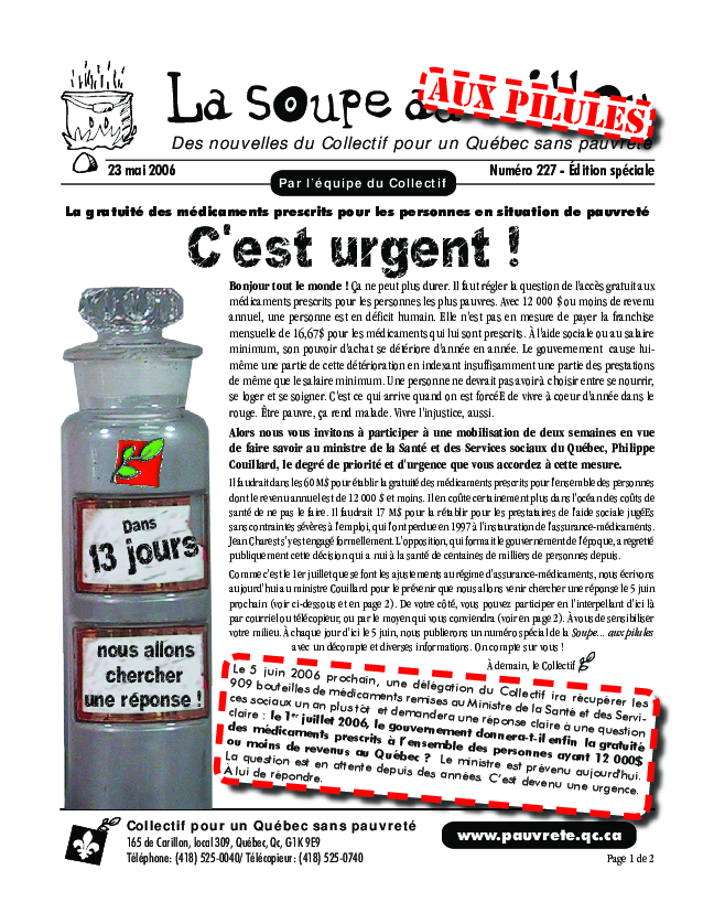 Un décompte pour la gratuité des médicaments