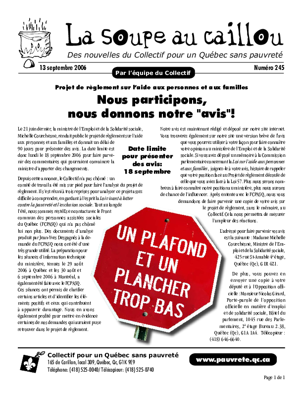 Nous participons, nous donnons notre « avis »!