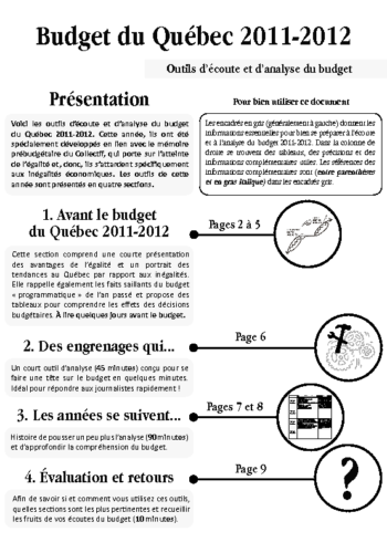 Outils d’écoute et d’analyse du budget