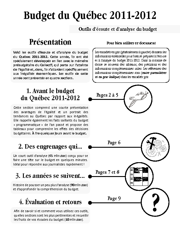 Outils d’écoute et d’analyse du budget