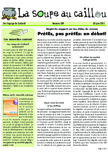 Dépôt du rapport sur les cibles de revenu — prêtEs, pas prêtEs : on débat!