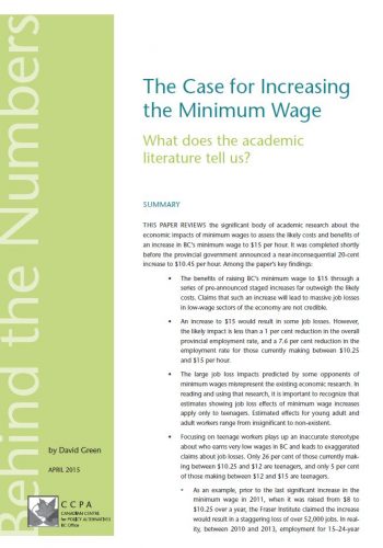 Des arguments pour une hausse du salaire minimum: qu’en disent les études?