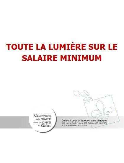 Toute la lumière sur le salaire minimum