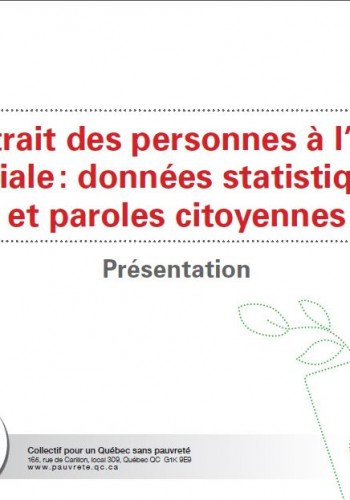 Portrait des personnes à l’aide sociale: données statistiques et paroles citoyennes