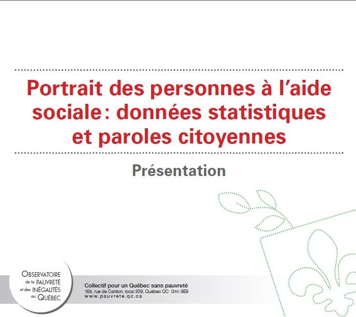 Portrait des personnes à l’aide sociale: données statistiques et paroles citoyennes