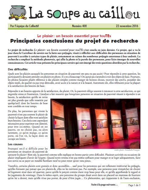 Retour sur le projet de recherche « Le plaisir: un besoin essentiel pour tou-te-s »