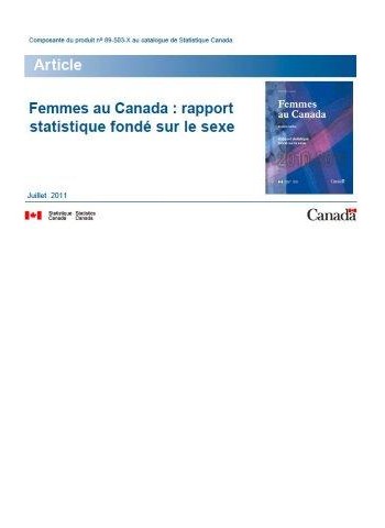 Femmes au Canada : rapport statistique fondé sur le sexe