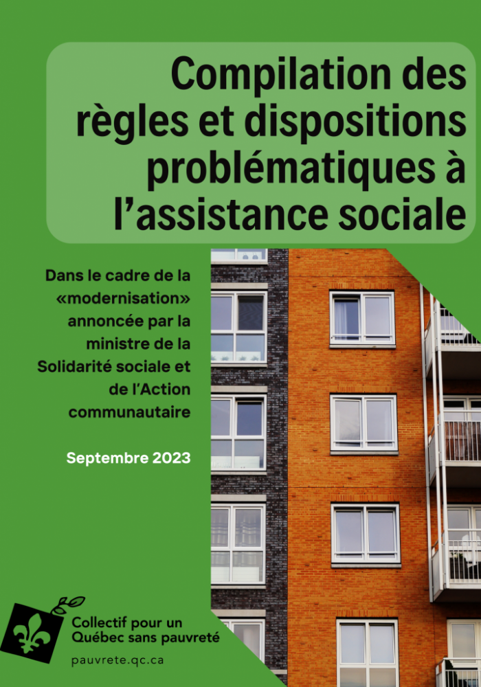 Compilation des règles et dispositions problématiques à l’assistance sociale