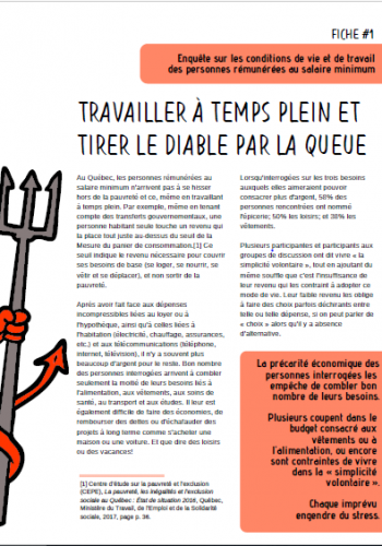 Quand travailler rime avec pauvreté: conditions de travail et de vie des travailleuses et travailleurs rémunéréEs au salaire minimum