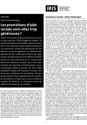 Les prestations d’aide sociale sont-elles trop généreuses?