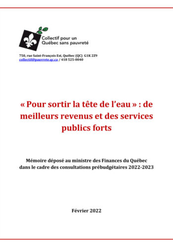 Pour sortir la tête de l’eau: de meilleurs revenus et des services publics forts