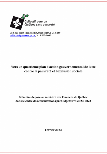 Vers un 4e plan d’action gouvernemental de lutte contre la pauvreté et l’exclusion sociale