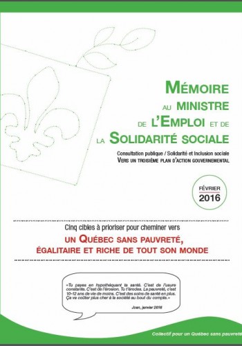 Cinq cibles à prioriser pour cheminer vers un Québec sans pauvreté, égalitaire et riche de tout son monde