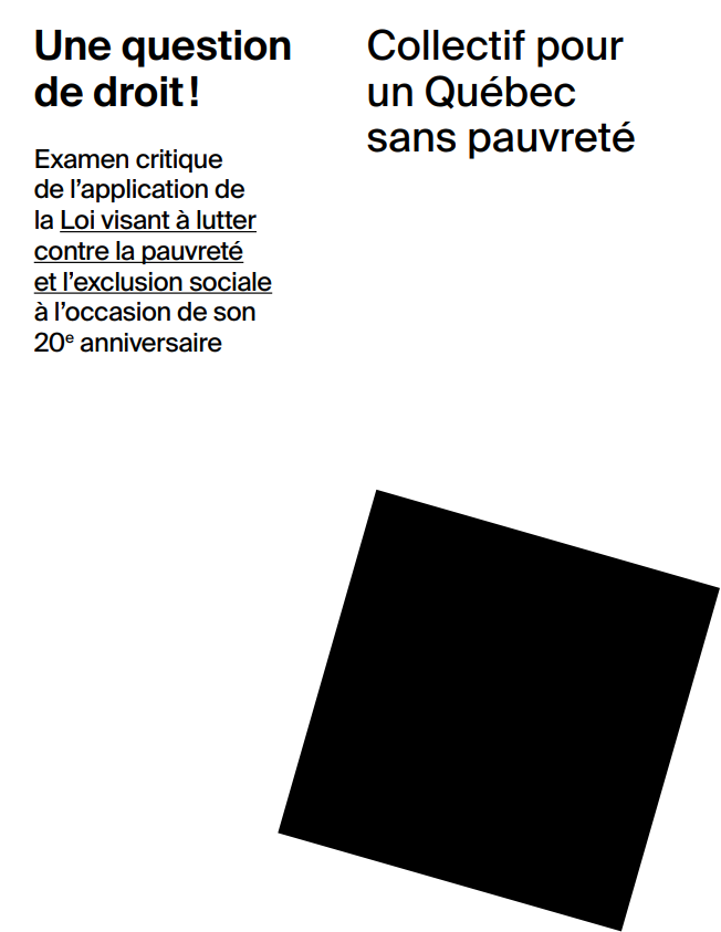 Examen critique de l’application de la Loi visant à lutter contre la pauvreté et l’exclusion sociale: Une question de droit