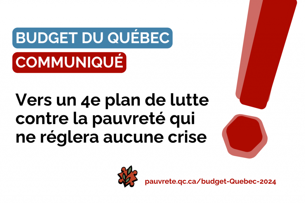 Budget du Québec 20242025 Vers un 4e plan de lutte contre la pauvreté