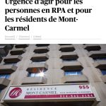 Lien vers la lettre ouverte «Urgence d’agir pour les personnes en RPA et pour les résidents de Mont-Carmel»