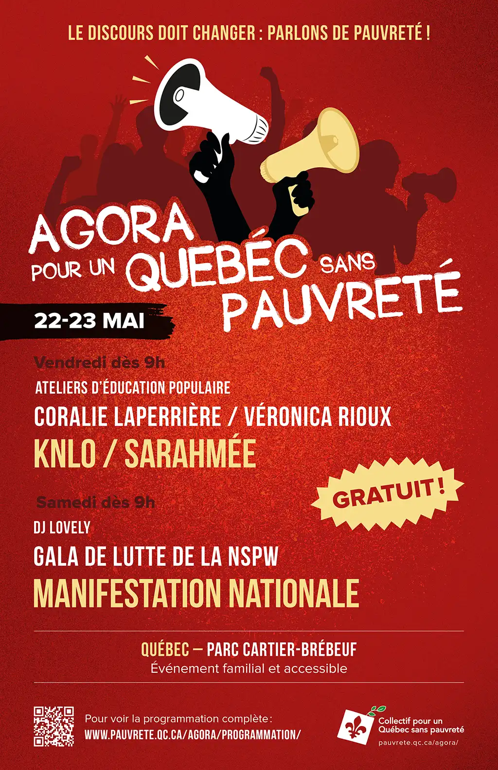 Affiche - Matériel de mobilisation pour l’Agora pour un Québec sans pauvreté